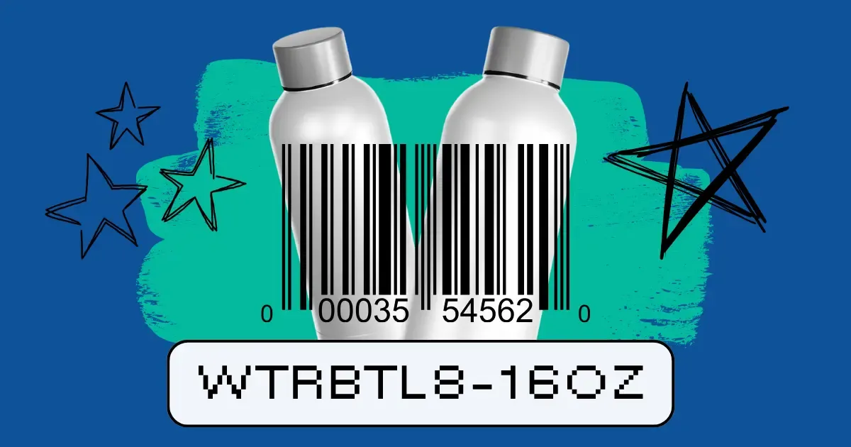 Comparison of UPC barcode, SKU label, and product barcode on retail packaging